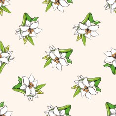 flower cartoon seamless pattern background N11