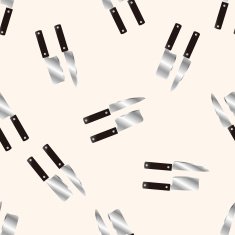 kitchenware knife cartoon seamless pattern background N4