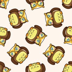 owl cartoon seamless pattern background N2