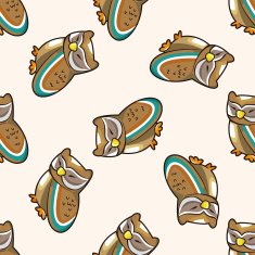 owl cartoon seamless pattern background N4