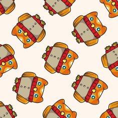 owl cartoon seamless pattern background N5