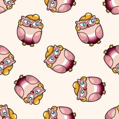 owl cartoon seamless pattern background N7