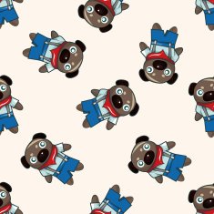 animal dog cartoon seamless pattern background N16