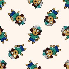 animal dog cartoon seamless pattern background N22