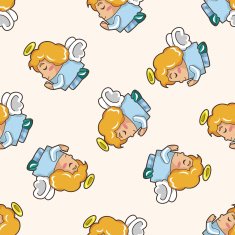 angel cartoon seamless pattern background N37