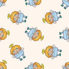 angel cartoon seamless pattern background N38