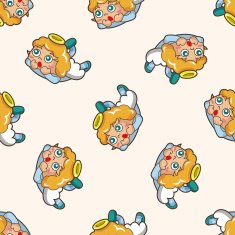 angel cartoon seamless pattern background N39
