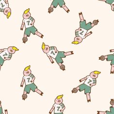 Animals play football cartoon seamless pattern background N3