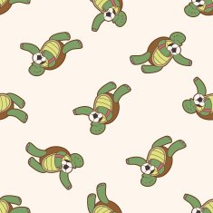 Animals play football cartoon seamless pattern background N7