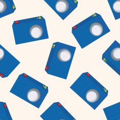camera cartoon seamless pattern background N47