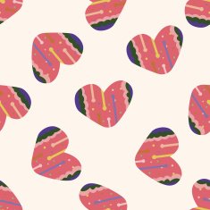 love heart cartoon seamless pattern background