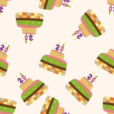 decorating cake 10 cartoon seamless pattern background N34