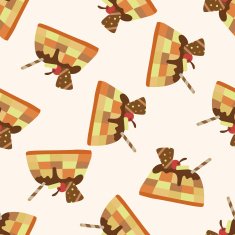 decorating cake 10 cartoon seamless pattern background N38