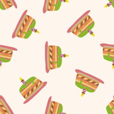 decorating cake 10 cartoon seamless pattern background N39