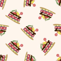 decorating cake 10 cartoon seamless pattern background N41