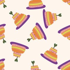 decorating cake 10 cartoon seamless pattern background N42