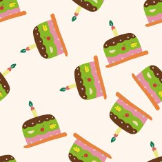 decorating cake 10 cartoon seamless pattern background N43
