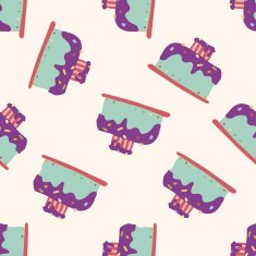 decorating cake 10 cartoon seamless pattern background N44