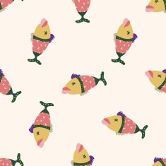 fish cartoon seamless pattern background N15
