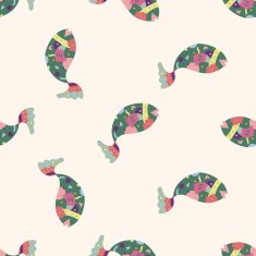 fish cartoon seamless pattern background N17