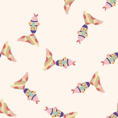 fish cartoon seamless pattern background N19