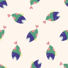 fish cartoon seamless pattern background N22