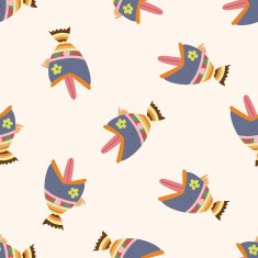 fish cartoon seamless pattern background N24