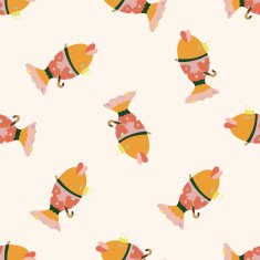 fish cartoon seamless pattern background N26