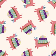 animal turtle cartoon seamless pattern background N11