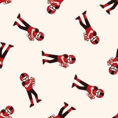 football player cartoon seamless pattern background N23