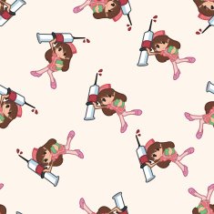 nurse cartoon seamless pattern background N11