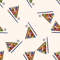 Billiards cartoon seamless pattern background
