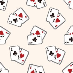 casino poker card cartoon seamless pattern background N4