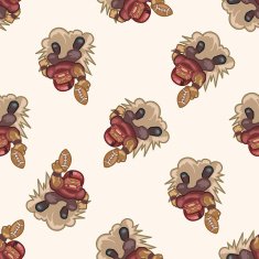 football player cartoon seamless pattern background N26