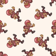 football player cartoon seamless pattern background N32