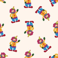 Amusement park clown cartoon seamless pattern background