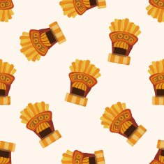 Amusement park food shop cartoon seamless pattern background N2
