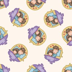 Valentine's day couple cartoon seamless pattern background N8