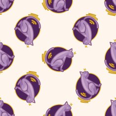 cat cartoon seamless pattern background N17