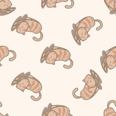 cat cartoon seamless pattern background N20