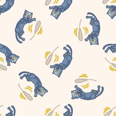 cat cartoon seamless pattern background N21