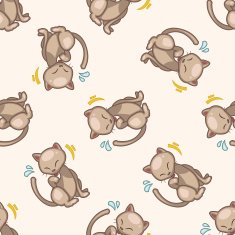 cat cartoon seamless pattern background N22