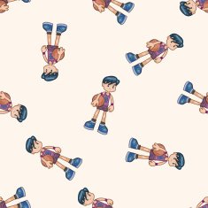 basketball player cartoon seamless pattern background N2