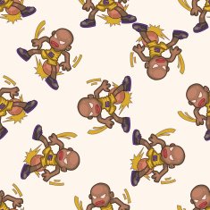 basketball player cartoon seamless pattern background N7
