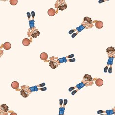 basketball player cartoon seamless pattern background N8
