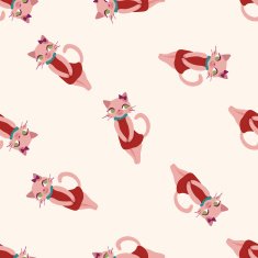 cat cartoon seamless pattern background N28