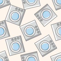 Washing machine cartoon seamless pattern background N6