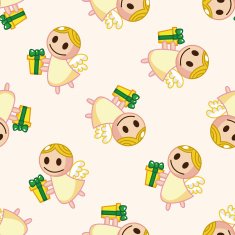 angel cartoon seamless pattern background N45