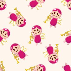 angel cartoon seamless pattern background N46
