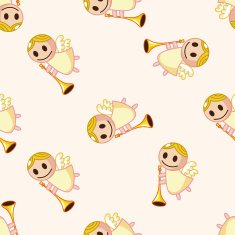 angel cartoon seamless pattern background N48